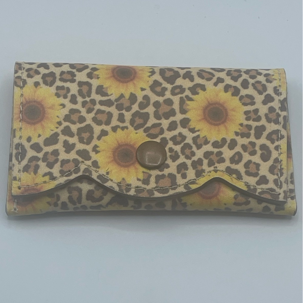 Re-Ride Stories Sunflower and Leopard Print Card Holder